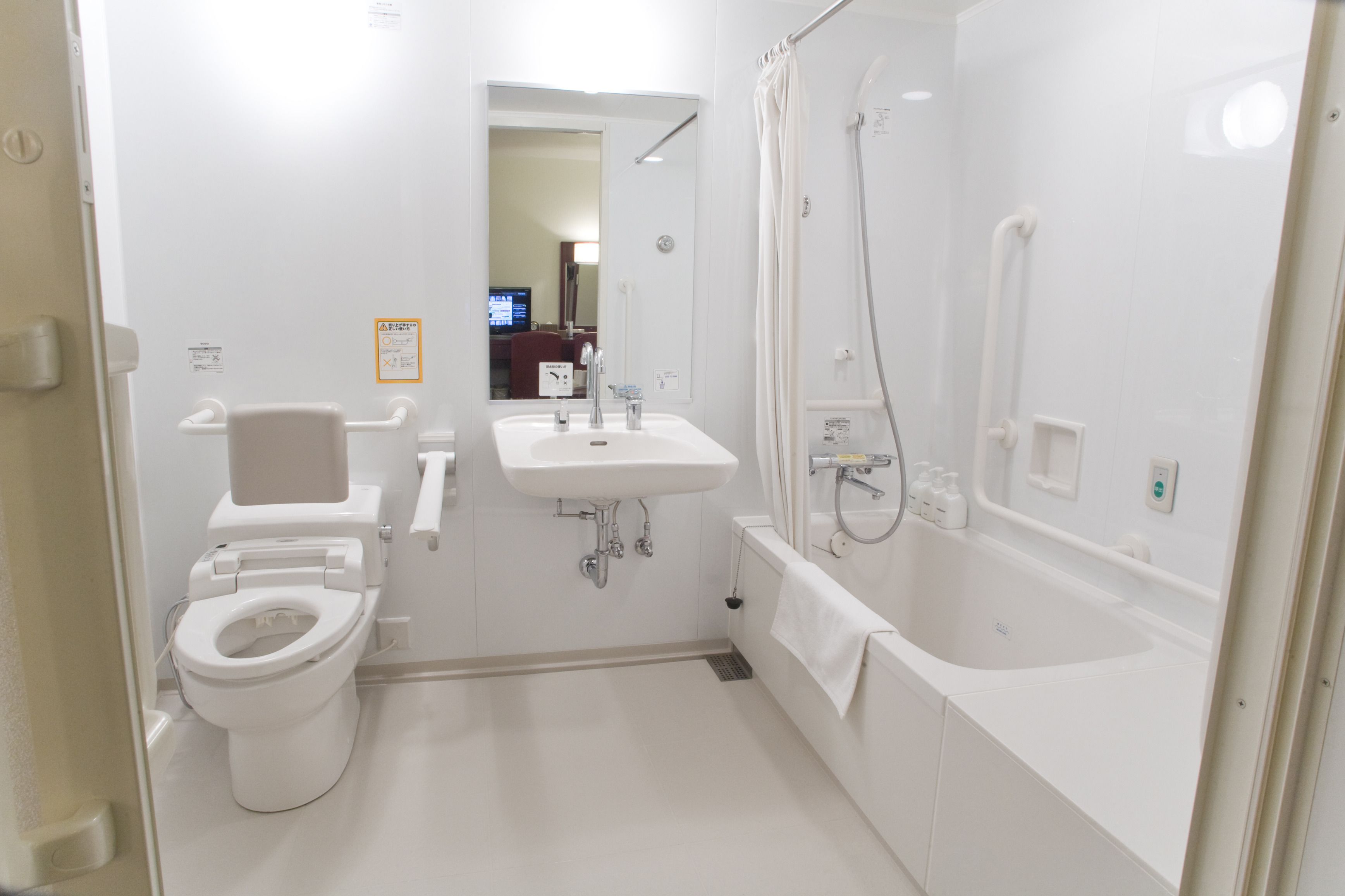 free toiletries, hair dryer, bathrobes, slippers