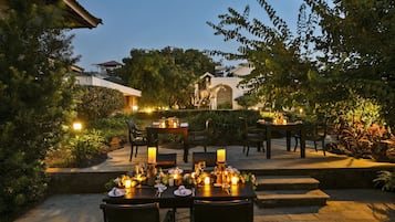 Outdoor banquet area