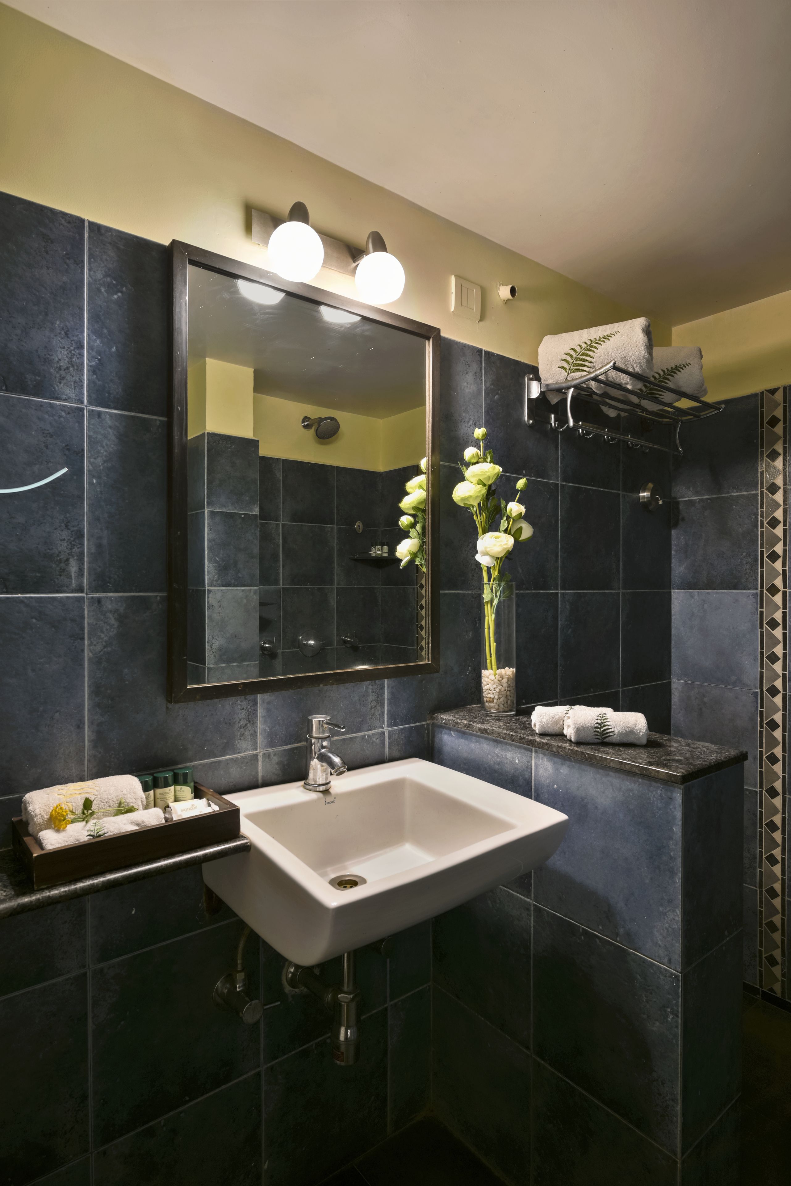 magnolia cottage | bathroom | shower, rainfall showerhead, free toiletries, towels