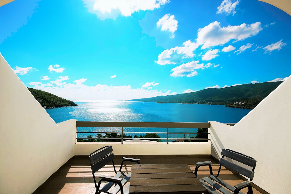 Appartamento familiare, 1 camera da letto, vista mare | Vista balcone