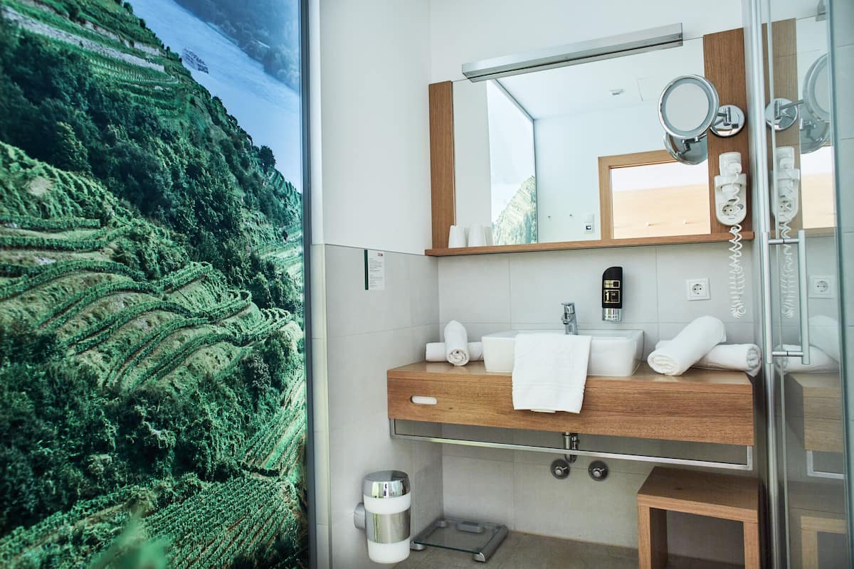 free toiletries, hair dryer, towels