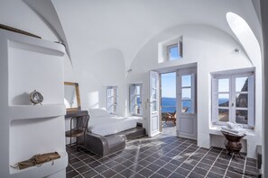 Villa, Jetted Tub, Sea View (Full Moon Villa Outdoor Plunge Pool) | Premium bedding, down comforters, pillowtop beds, in-room safe - White Pearl Villas (Santorini)