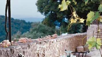 Outdoor banquet area