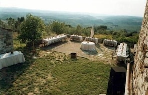 Outdoor banquet area