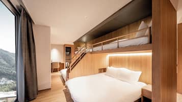 Sky Suite Bunker | Down comforters, individually decorated, individually furnished