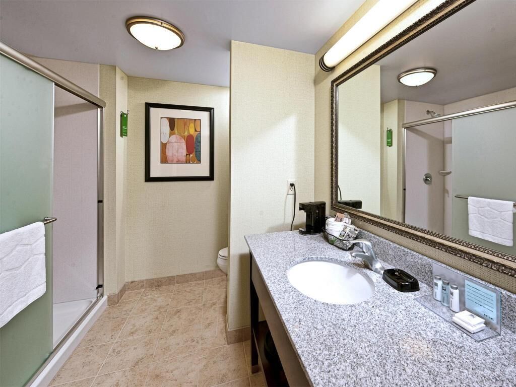 Bathroom | Combined shower/tub, free toiletries, hair dryer, towels