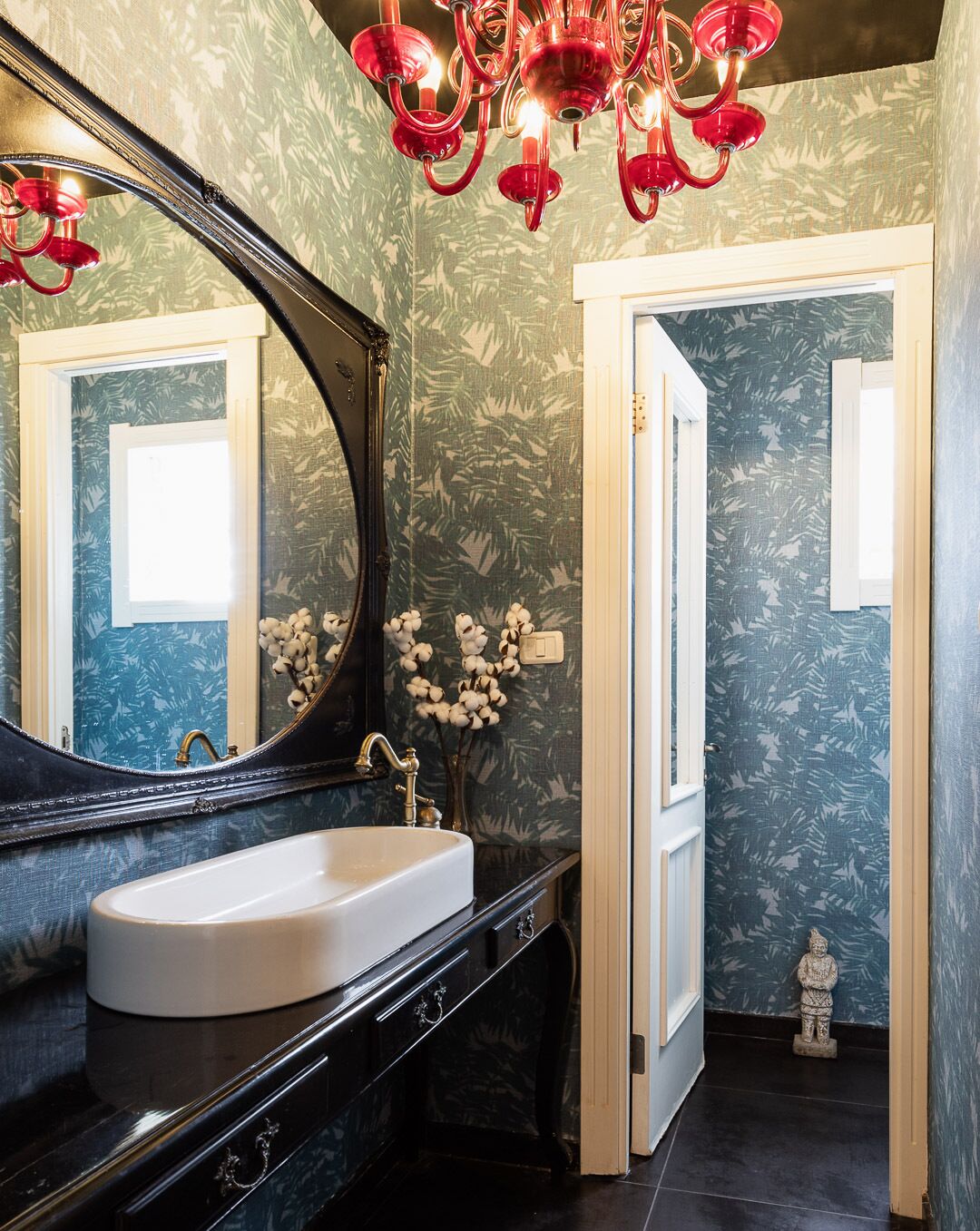 shower, bathrobes, slippers, towels