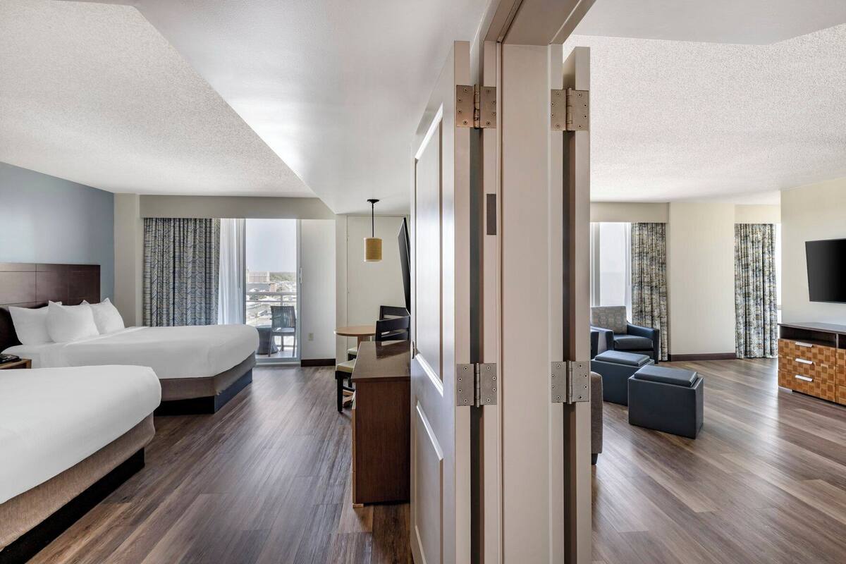 In-room safe, desk, laptop workspace, iron/ironing board