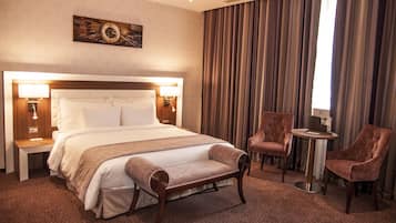 Ropa de cama de alta calidad y minibar