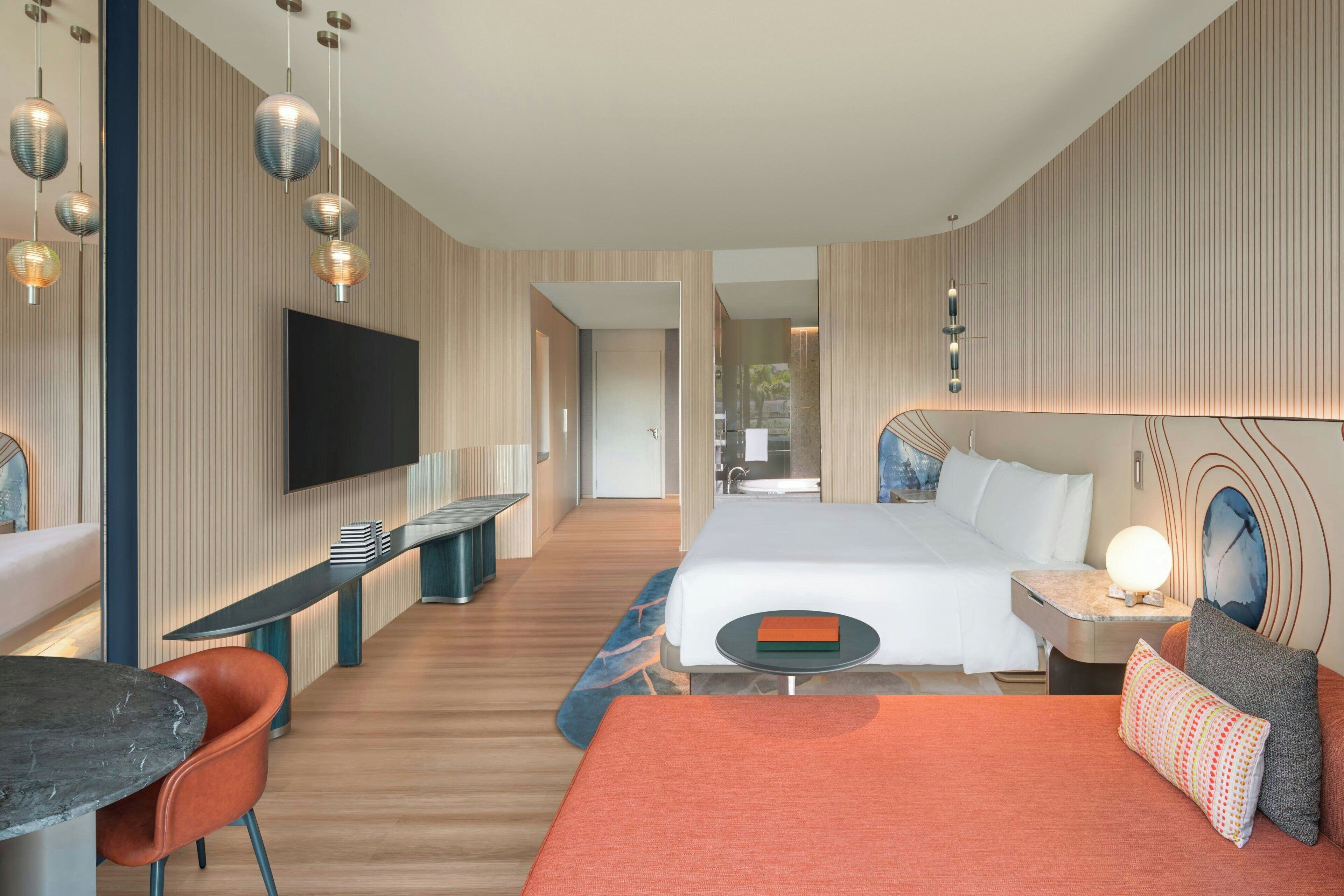 Egyptian cotton sheets, premium bedding, minibar, in-room safe