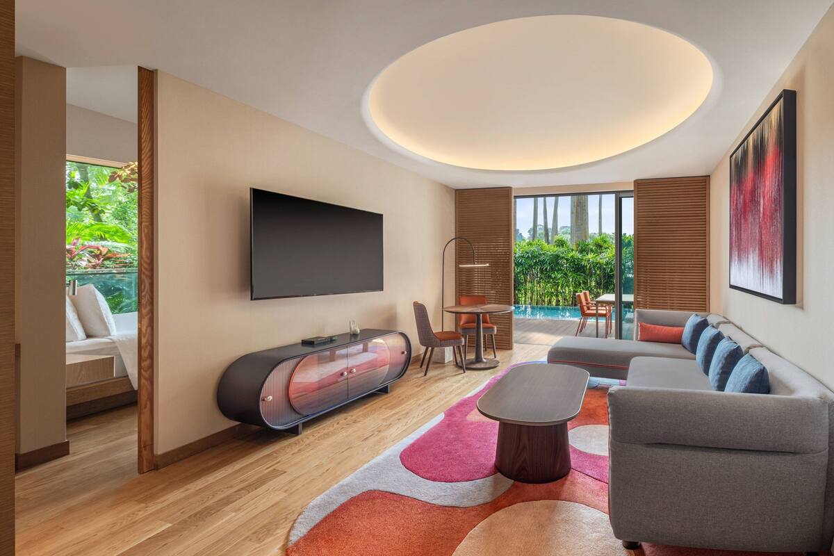ห้องสวีท, 1 ห้องนอน (Away, 1 Bedroom, Super, Terrace,) | ผ้าปูที่นอนฝ้ายอียิปต์, เครื่องนอนระดับพรี เมียม, มินิบาร์