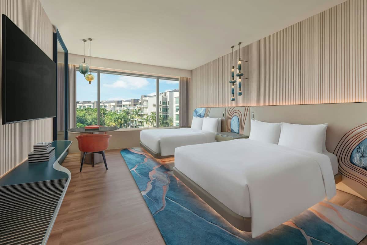 Deluxe-Zimmer, 2 Queen-Betten (Island View) | 1 Schlafzimmer, Bettwäsche aus ägyptischer Baumwolle