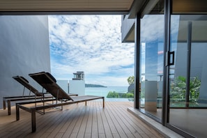 Paritalo, yksityinen uima-allas, valtamerinäköala (Villa) | Näkymä parvekkeelta