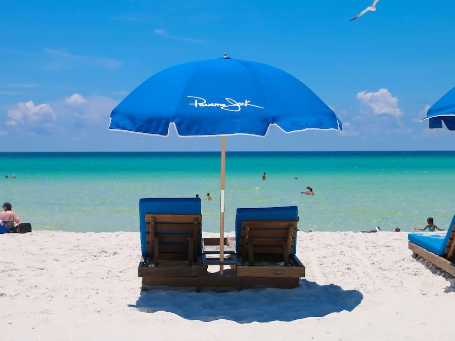 On the beach, white sand, surfing