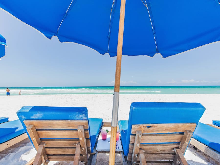 On the beach, white sand, surfing
