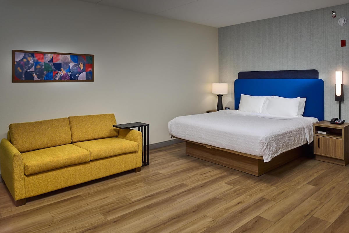 55-inch flat-screen TV with cable channels, TV