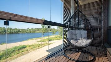 Deluxe Twin with own Sauna and Balcony (new wing) | Blackout curtains, free WiFi, bed sheets