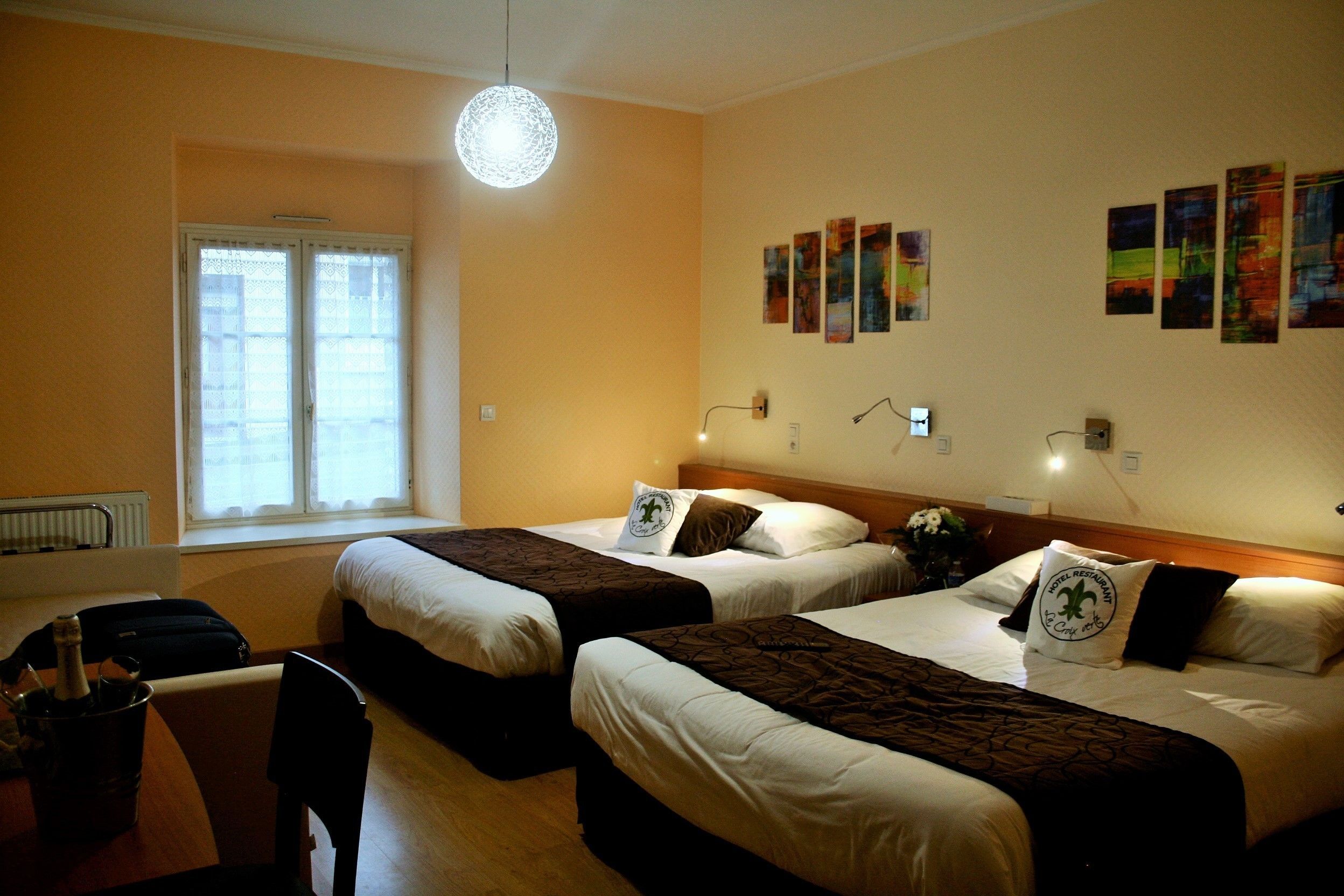 comfort quadruple room | premium bedding, desk, blackout curtains, soundproofing