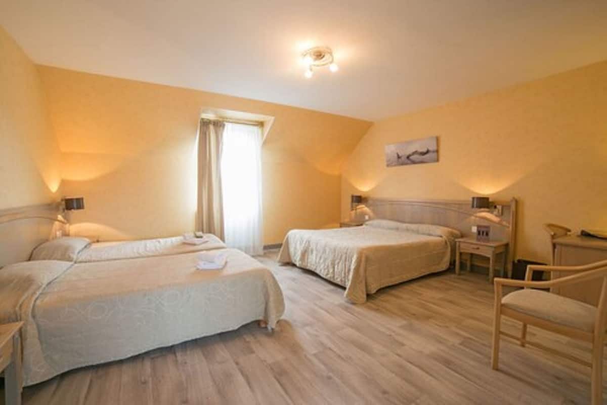 Comfort Quadruple Room (Plus) | Premium bedding, desk, laptop workspace, soundproofing