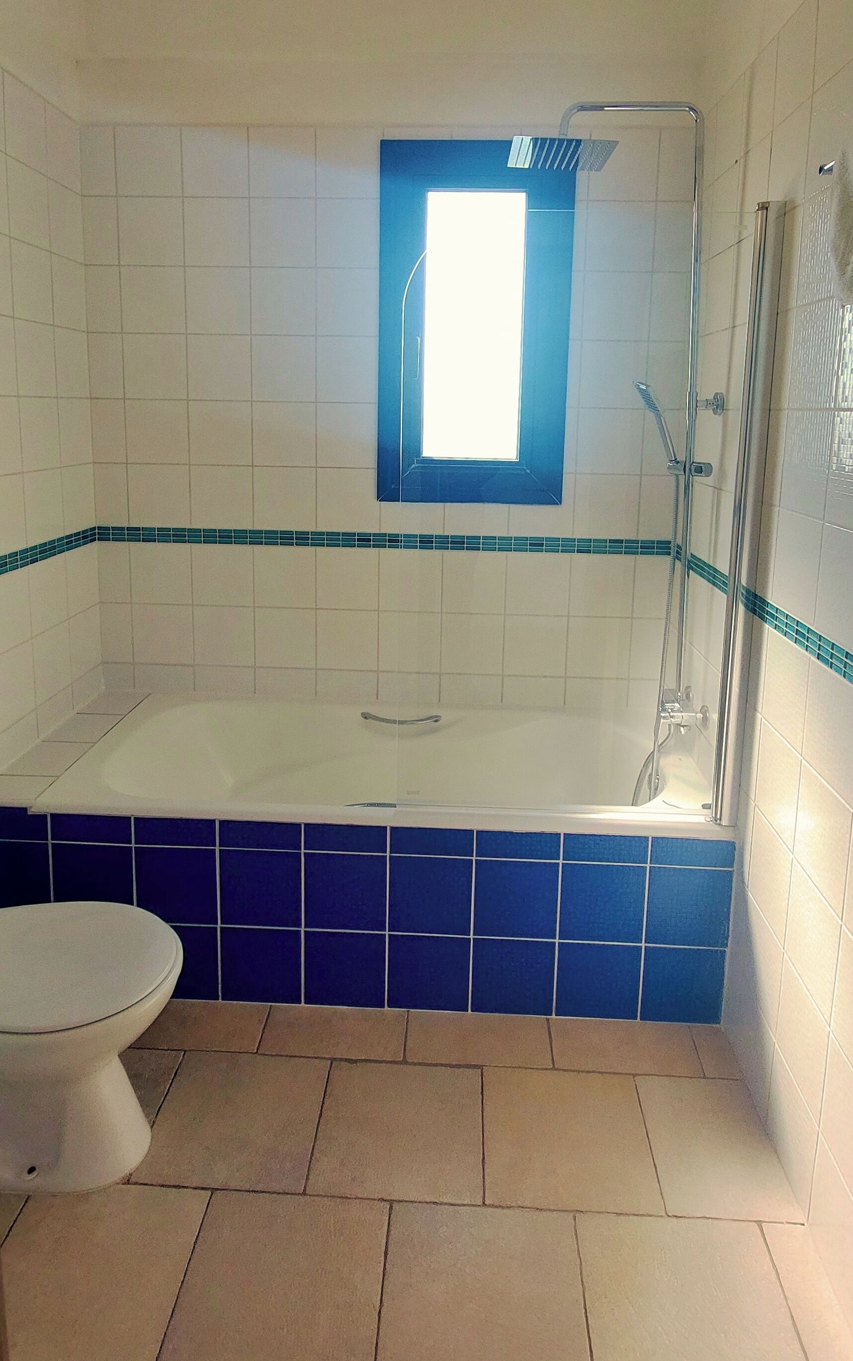 A bathroom with a bathtub, a shower, and a toilet.