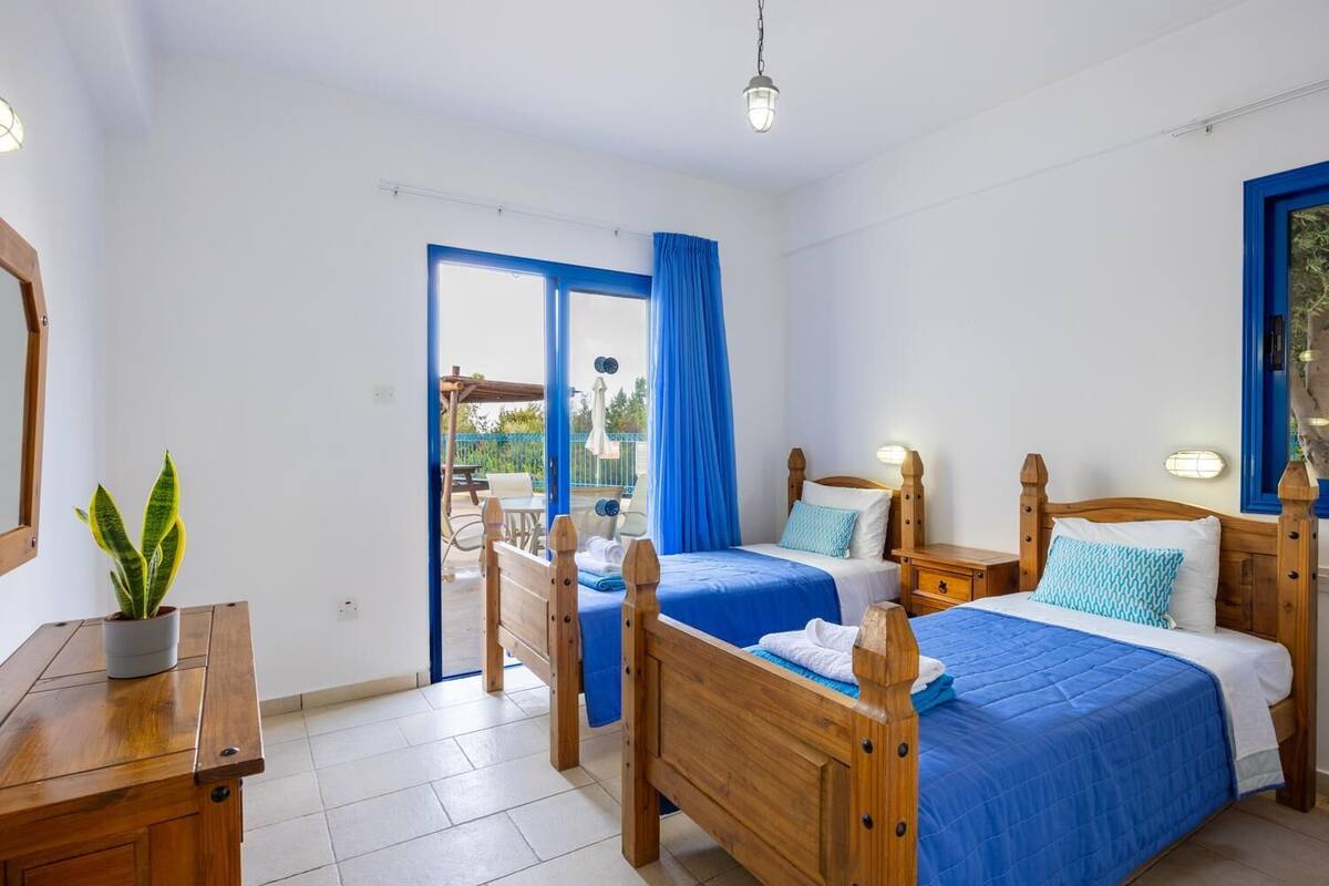 Villa 2 - Apollonas 3 Bedroom/Private Pool | 3 bedrooms, down comforters, in-room safe, individually decorated