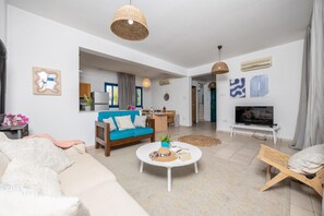 Villa 1 - POSEIDONAS 3 Bedroom/Private Pool | Living area | 40-inch Smart TV with digital channels - Azzurro Luxury Holiday Villas (Pegeia)