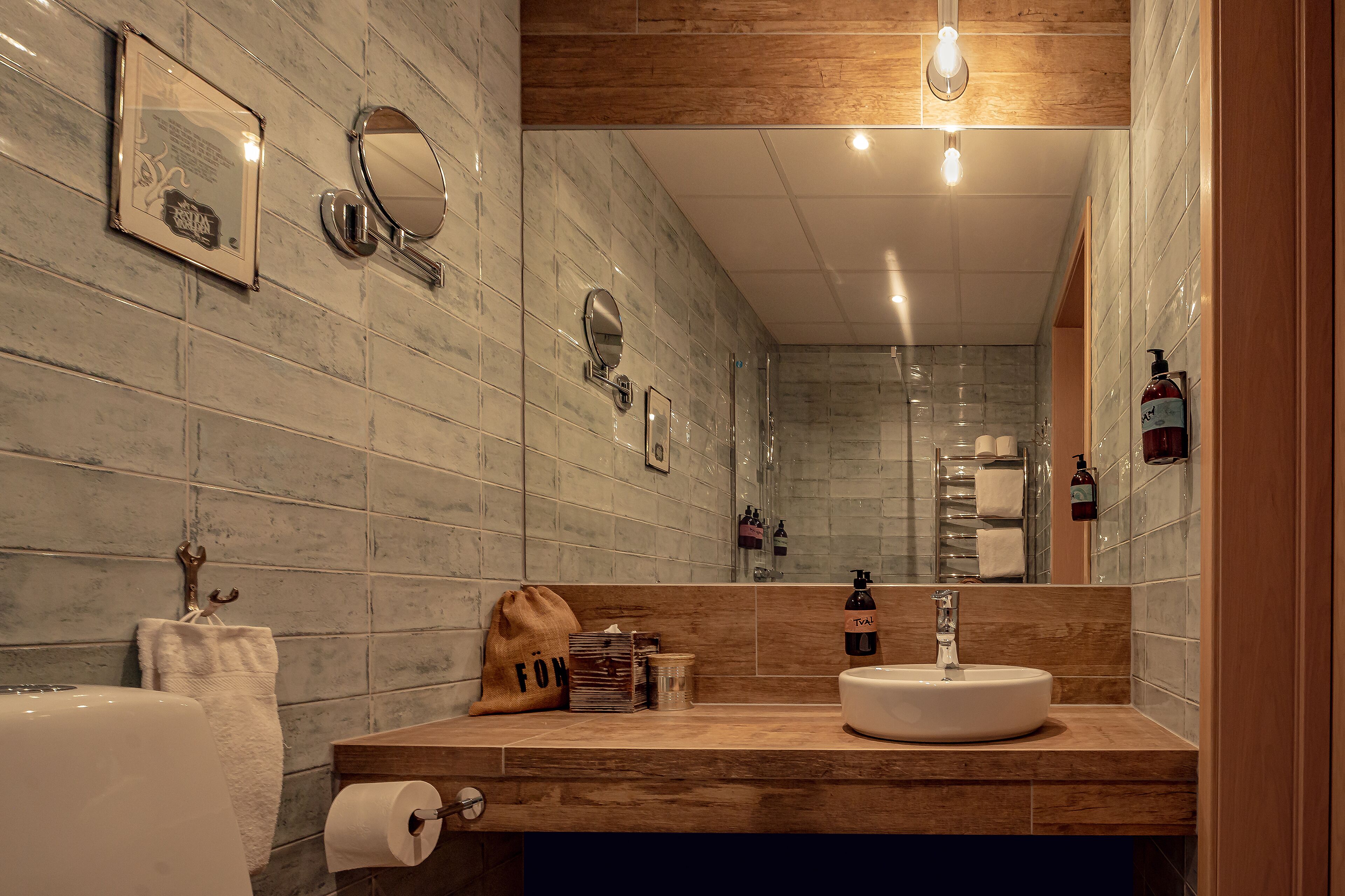 double room | bathroom | eco-friendly toiletries, hair dryer, bathrobes, towels