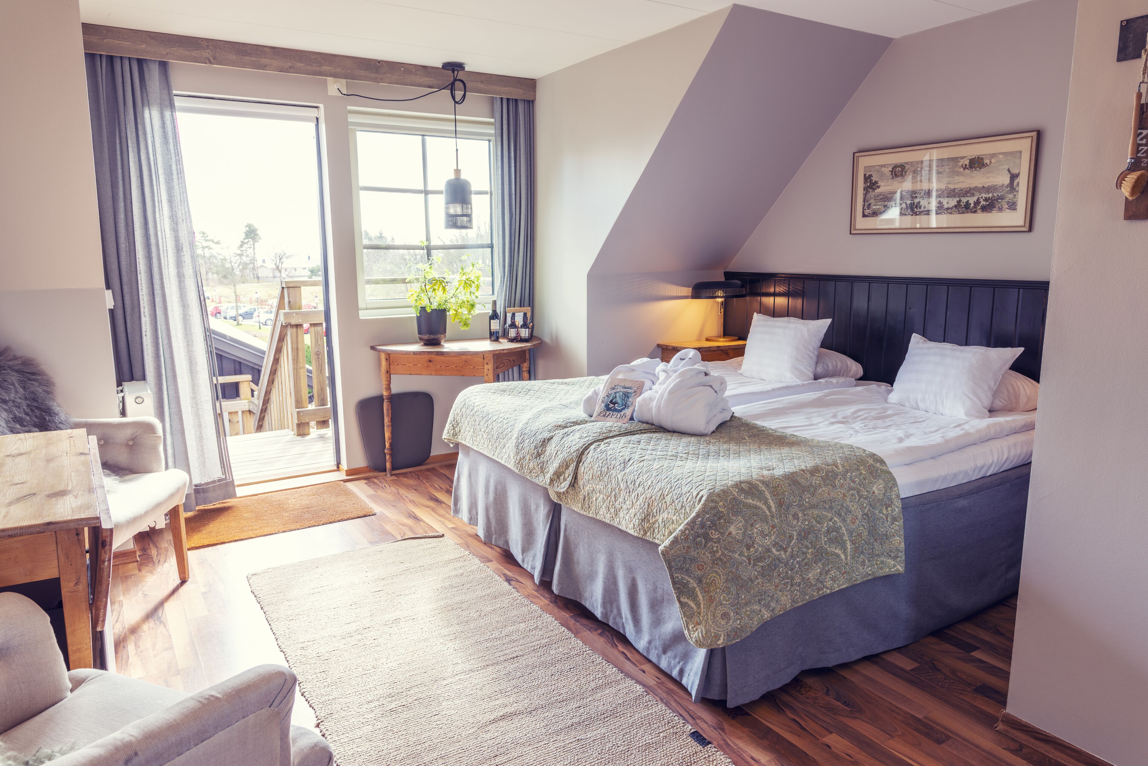 Triple Room Countryside View | Desk, laptop workspace, blackout drapes, rollaway beds