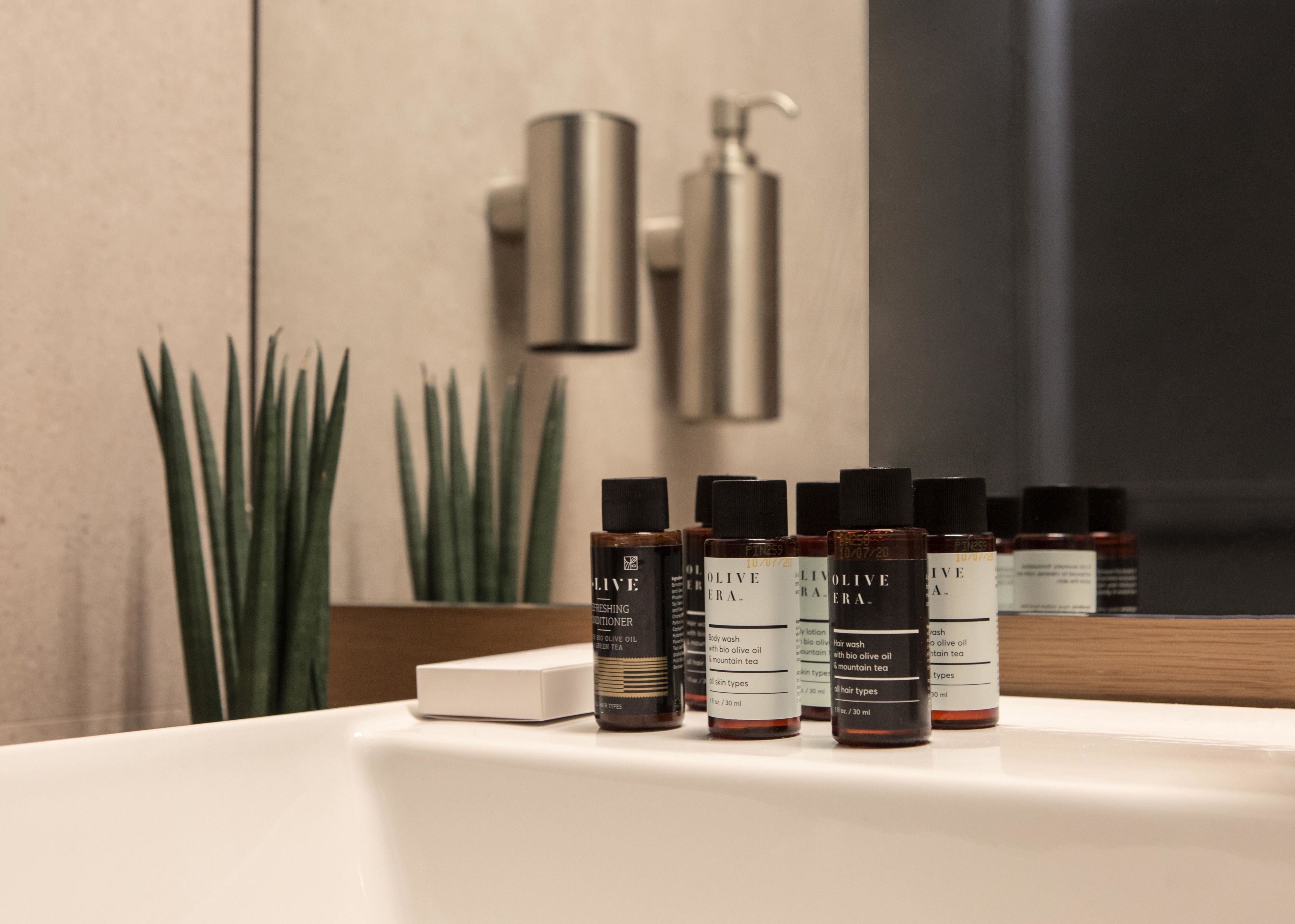 free toiletries, hair dryer, bathrobes, slippers