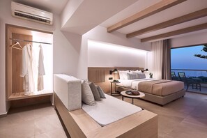 小型套房, 海景 | 高档床上用品、羽绒被、记忆海绵床垫、客房内保险箱