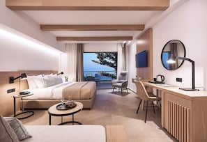 Junior Suite, Sea View | Premium bedding, down comforters, memory foam beds, in-room safe - Coriva Beach Hotel (Ierapetra)