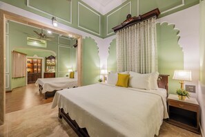 Egyptian cotton sheets, premium bedding, pillow-top beds, minibar - Dera Rawatsar - Heritage Hotel (Jaipur)