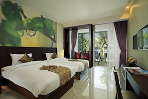 Deluxe Room, Pool Access (Stair aways) | Minibar, in-room safe, desk, blackout drapes - A2 Pool Resort (Ratsada)