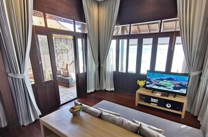 32-英寸液晶电视（配备卫星频道）、电视、DVD 播放器