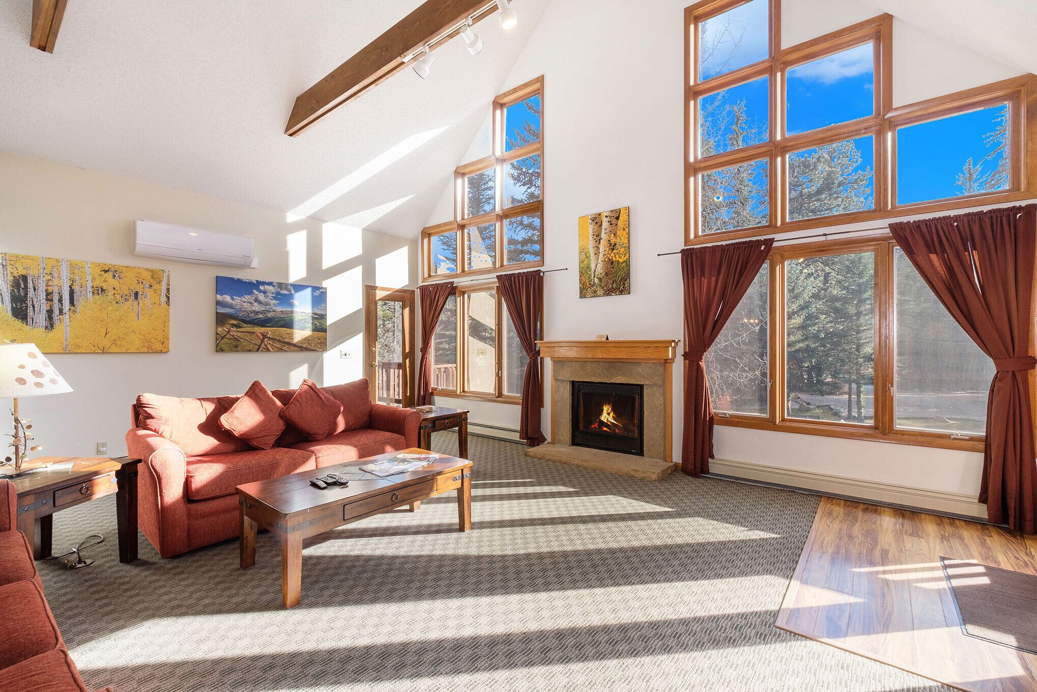 aspen, two bedroom suite | living area | 65-inch flat-screen tv with cable channels, tv, fireplace