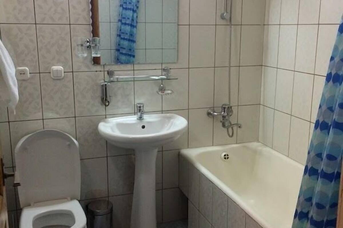 free toiletries, hair dryer, slippers, towels