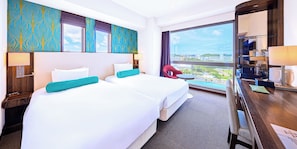 Phòng 2 giường đơn Superior, quang cảnh sông | Bộ đồ giường cao cấp, nệm có lớp đệm bông, két bảo mật tại phòng