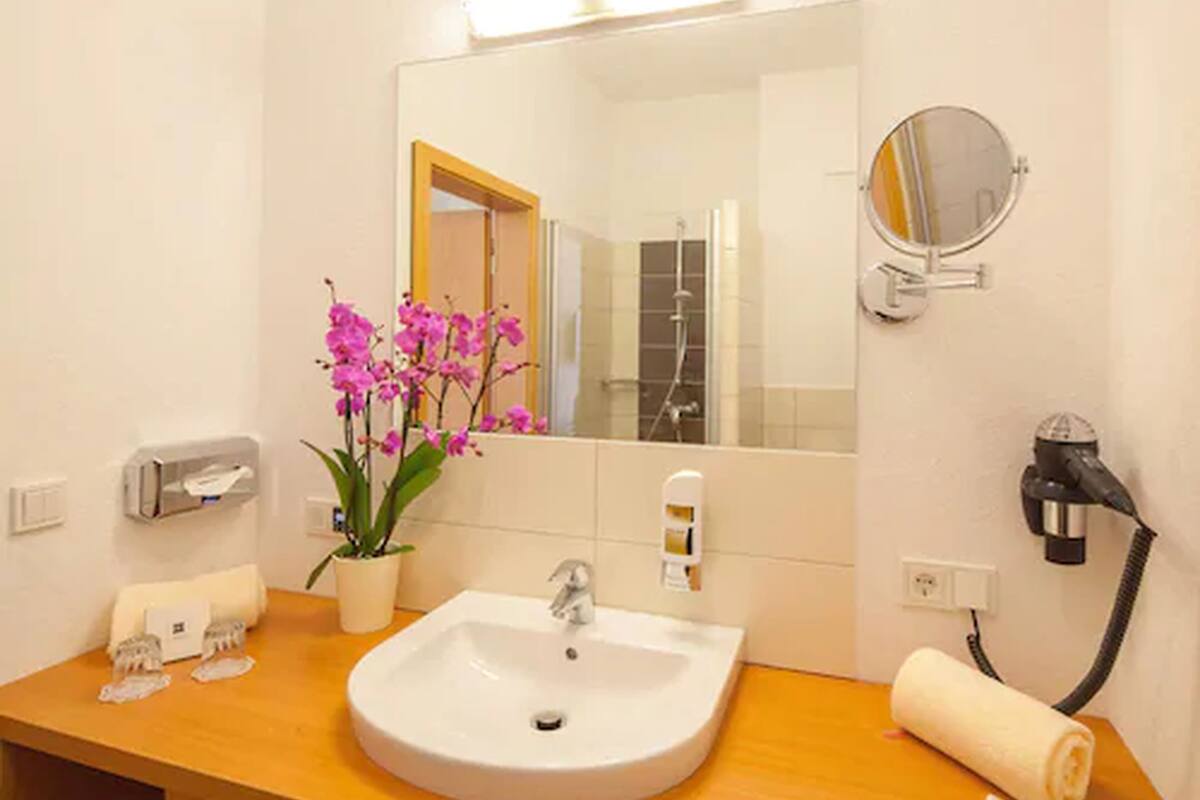 free toiletries, hair dryer, bathrobes, slippers