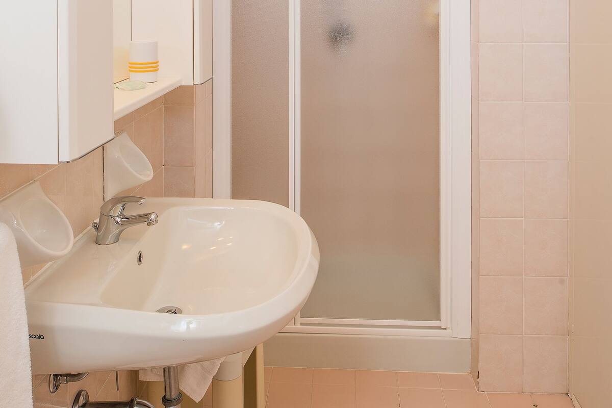 shower, free toiletries, hair dryer, bidet