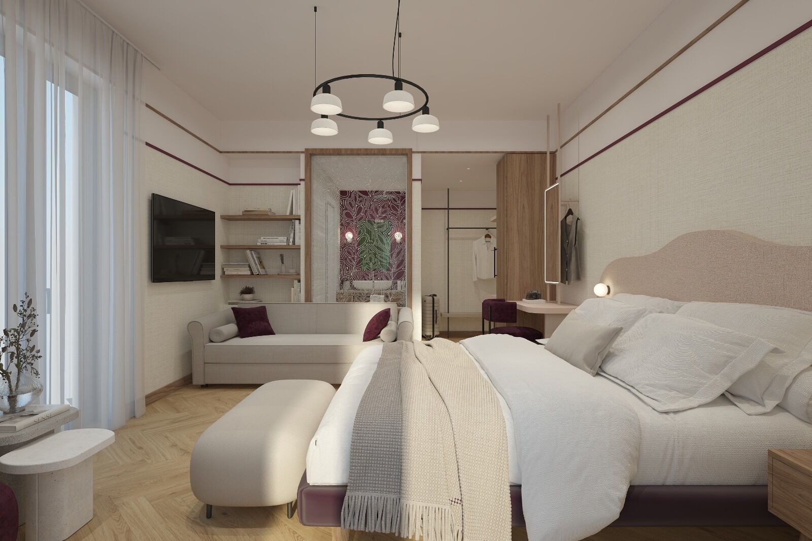 Minibar, coffres-forts dans les chambres, ameublement personnalisé