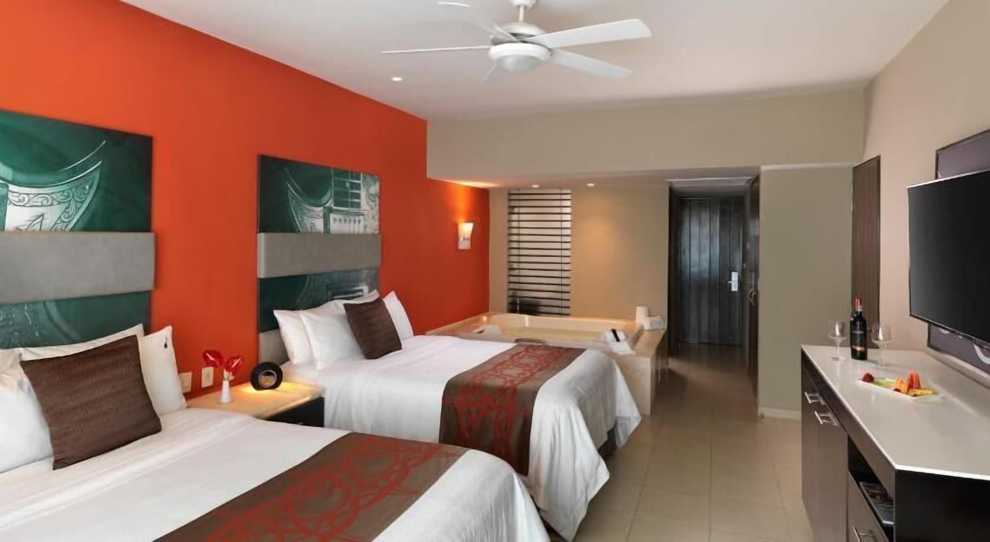 Egyptian cotton sheets, premium bedding, down comforters, free minibar