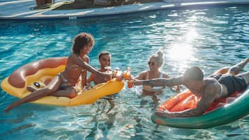 Guests can enjoy a refreshing swim in the pool.