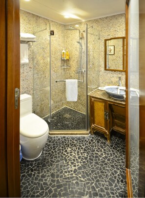 Ducha, cabezal de ducha tipo lluvia, artículos de tocador gratuitos