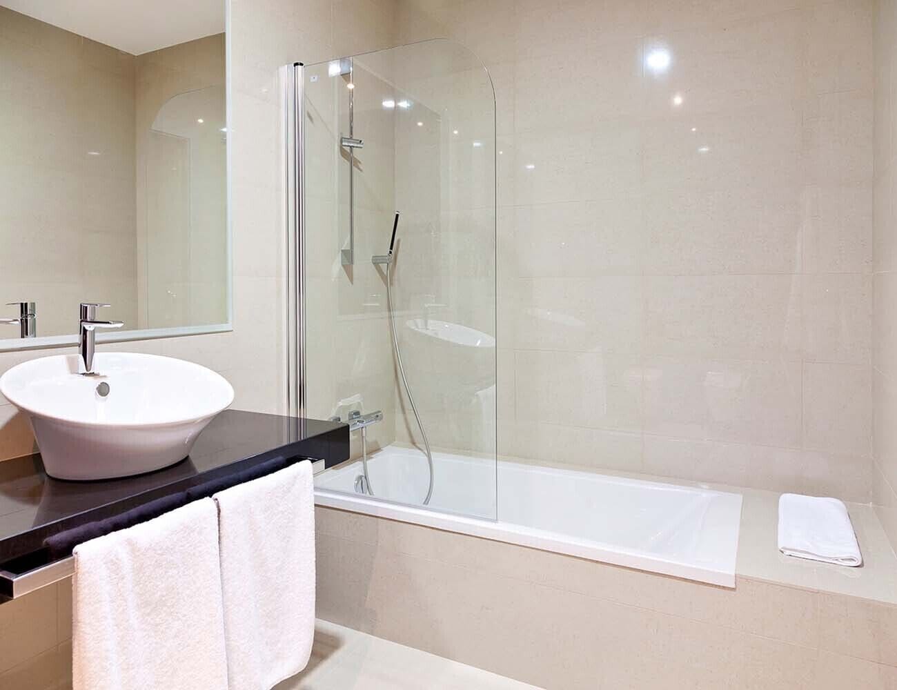 standard double or twin room | bathroom | shower, free toiletries, hair dryer, bidet