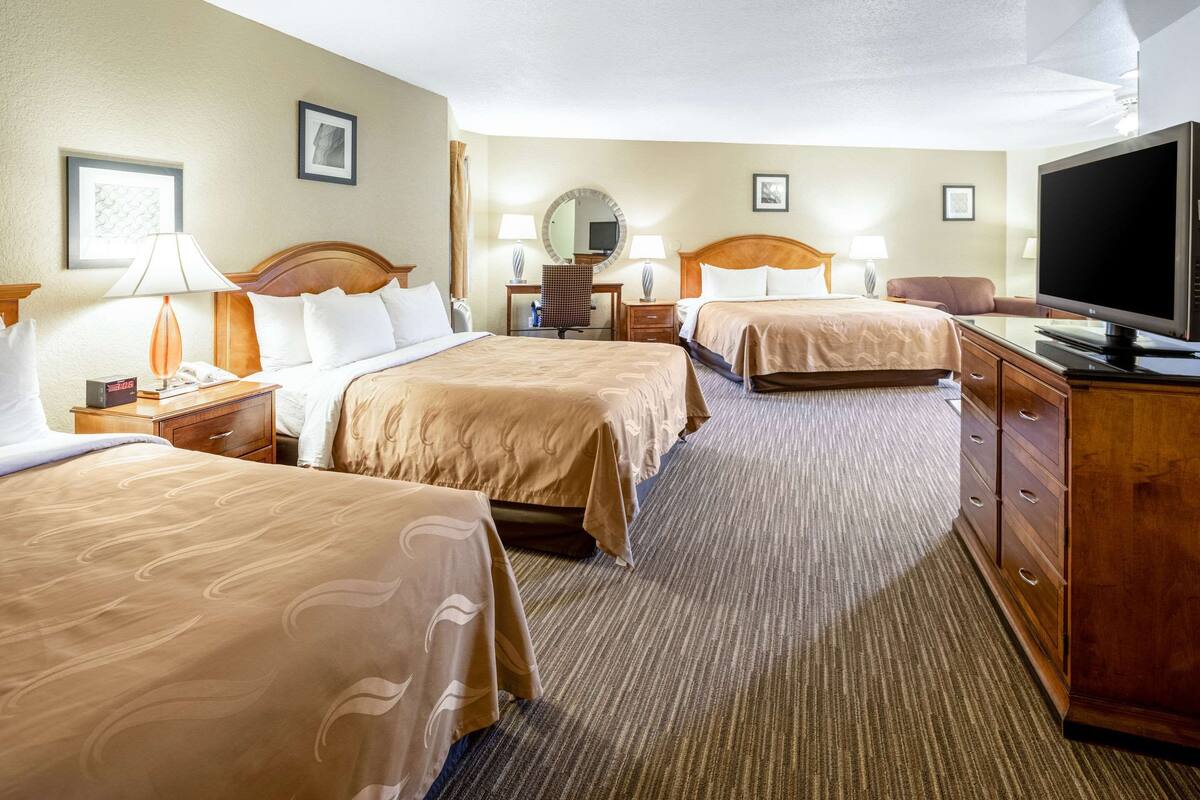 Suite, Multiple Beds, Non Smoking (Efficiency, Upgrade) | Pillowtop beds, desk, laptop workspace, blackout drapes
