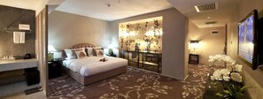Premium bedding, down duvets, pillow-top beds, in-room safe