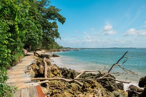 On the beach, white sand, beach shuttle, 18 beach bars