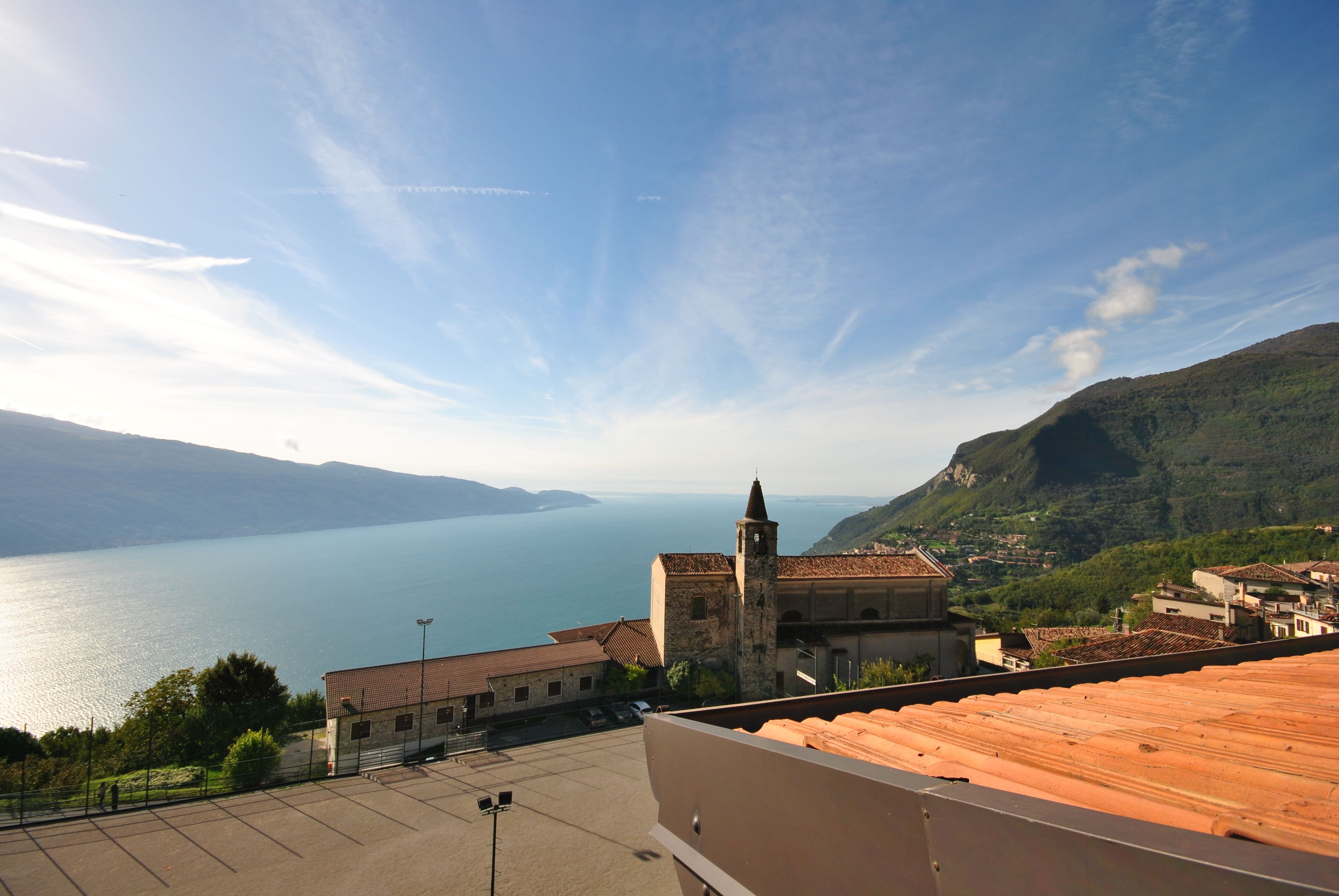 standard double room, terrace, partial lake view | view from room
