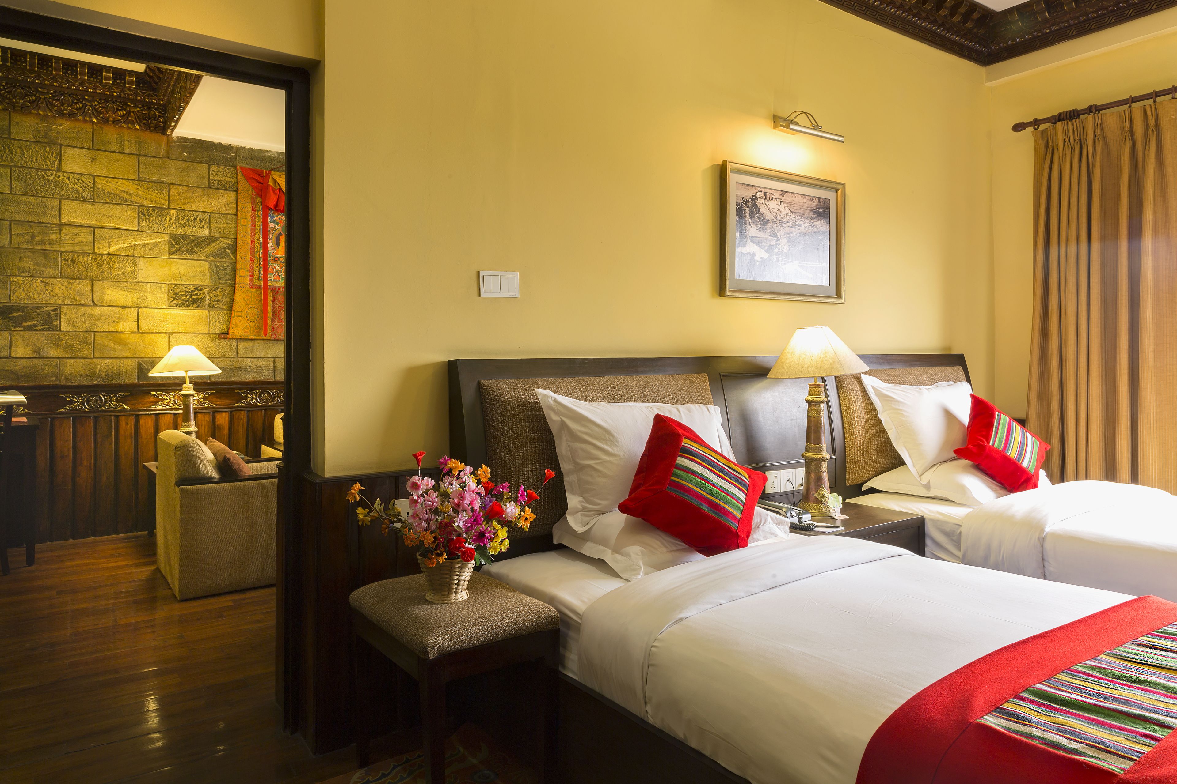 tibetan executive suites | premium bedding, select comfort beds, minibar, in-room safe
