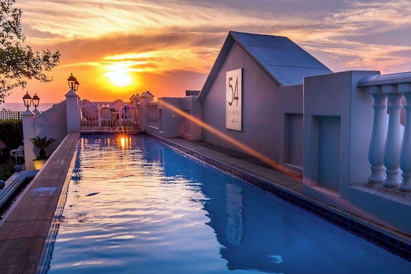 Outdoor pool, pool loungers